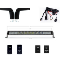 2003-2009 TOYOTA 4RUNNER 32" LOWER BUMPER FLUSH LED LIGHT BAR KIT BY CALI RAISED LED