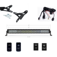 2016-2023 TOYOTA TACOMA 32" UPPER GRILLE LED LIGHT BAR BRACKETS KIT BY CALI RAISED LED