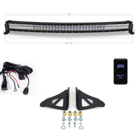 2003-2023 TOYOTA 4RUNNER 52" CURVED LED LIGHT BAR ROOF BRACKETS KIT BY CALI RAISED LED
