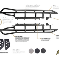 2003-2009 TOYOTA 4RUNNER TRAIL EDITION BOLT ON ROCK SLIDERS BY CALI RAISED LED