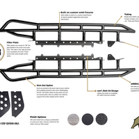 2010-2023 TOYOTA 4RUNNER TRAIL EDITION BOLT ON ROCK SLIDERS BY CALI RAISED LED