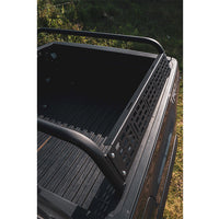 Birdseye view of bed bars on a Tacoma