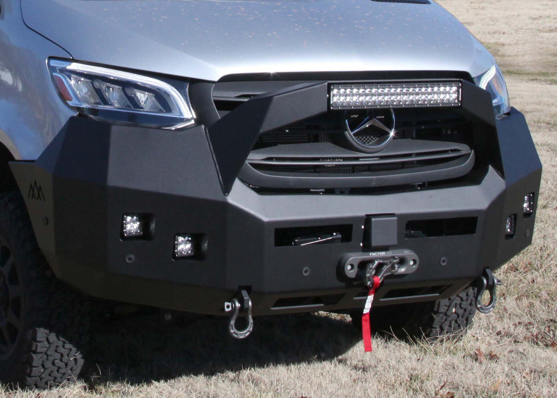 Mercedes Sprinter (2019+) Front Bumper With Bull Bar by Backwoods Adventure Mods