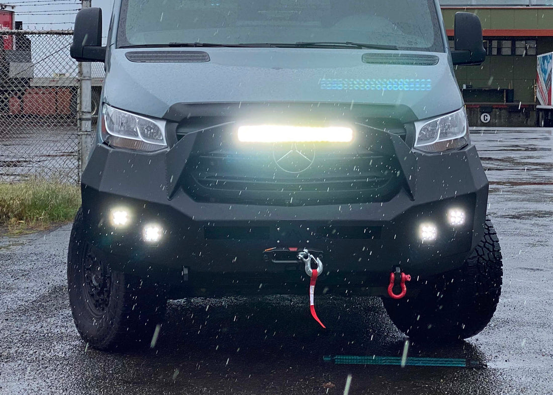 Mercedes Sprinter (2019+) Front Bumper With Bull Bar by Backwoods Adventure Mods