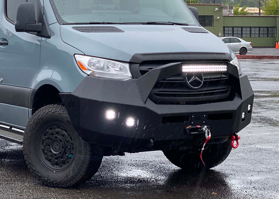 Mercedes Sprinter (2019+) Front Bumper With Bull Bar by Backwoods Adventure Mods