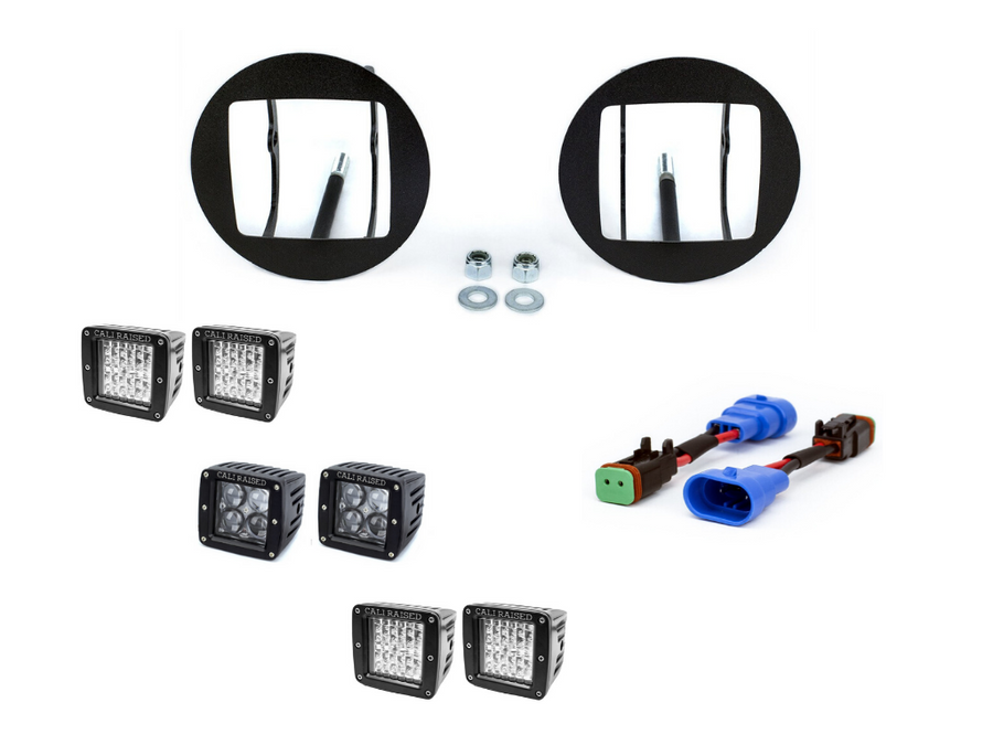 2005-2011 TOYOTA TACOMA LED FOG LIGHT POD REPLACEMENTS BRACKETS KIT BY CALI RAISED LED