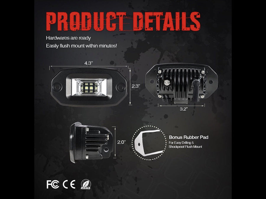 20W Flood Flush Mount LED Pod BY CALI RAISED LED