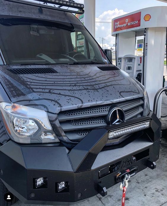 Mercedes Sprinter (2014-2018) Front Bumper With Bull Bar by Backwoods Adventure Mods