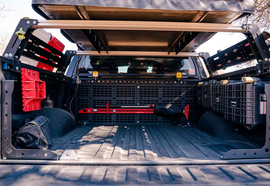 overland bed rack attached to a tacoma