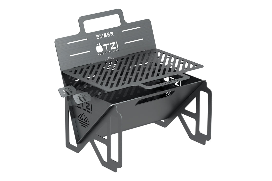 Otzi Dual-Person Carbon Steel Flat Pack Grill Otzi Adventure Gear