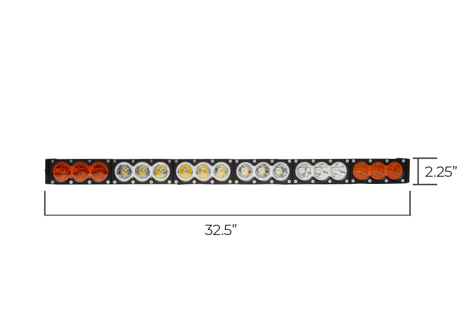 32.5" Amber/White Dual Function LED Bar BY CALI RAISED LED