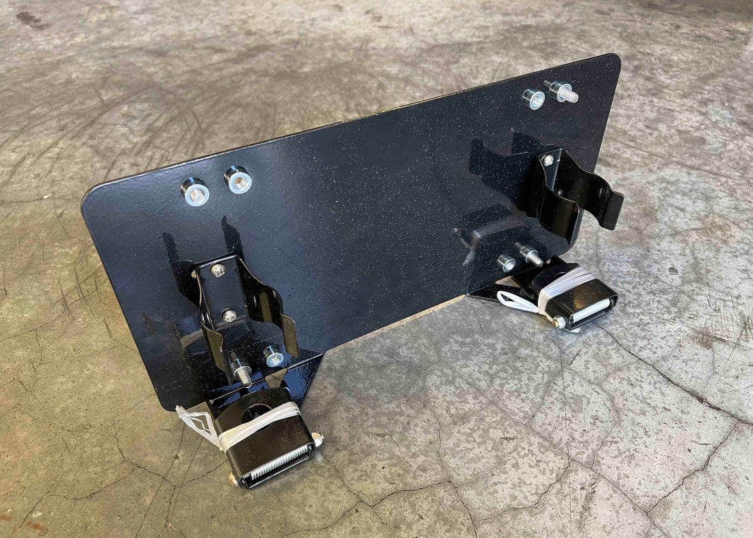 Flip Up License Plate Holder - Roller Fairlead by Backwoods Adventure Mods