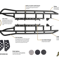 2005-2023 TOYOTA TACOMA STEP EDITION ROCK SLIDERS BY CALI RAISED LED