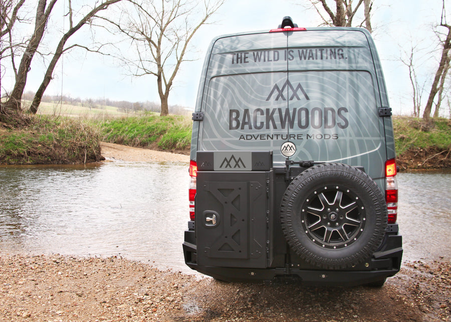 Mercedes Sprinter (2014-2018) Rear Swing Out Bumper by Backwoods Adventure Mods