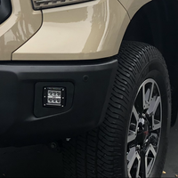 Up-close Tan Toyota Tundra LED Replacement Fog Light Pod Mounting Brackets - Cali Raised LED